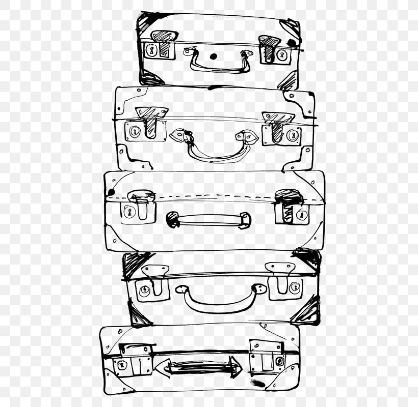 Painting Drawing Suitcase Travel, PNG, 510x800px, Painting, Area, Art, Black, Black And White Download Free