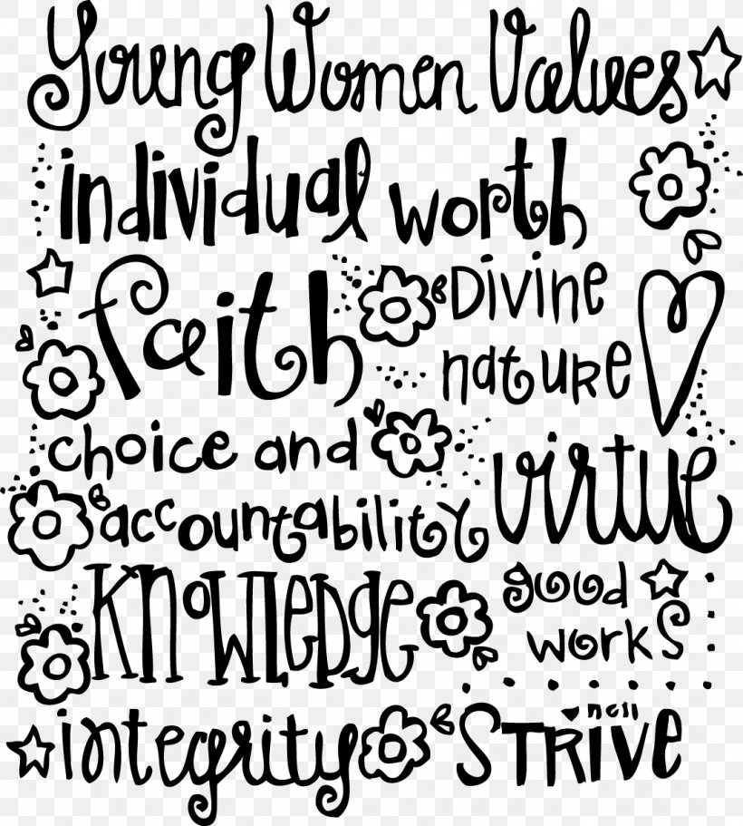 Young Women The Church Of Jesus Christ Of Latter-day Saints Lds Clip Art Clip Art, PNG, 1079x1200px, Young Women, Area, Art, Black And White, Calligraphy Download Free