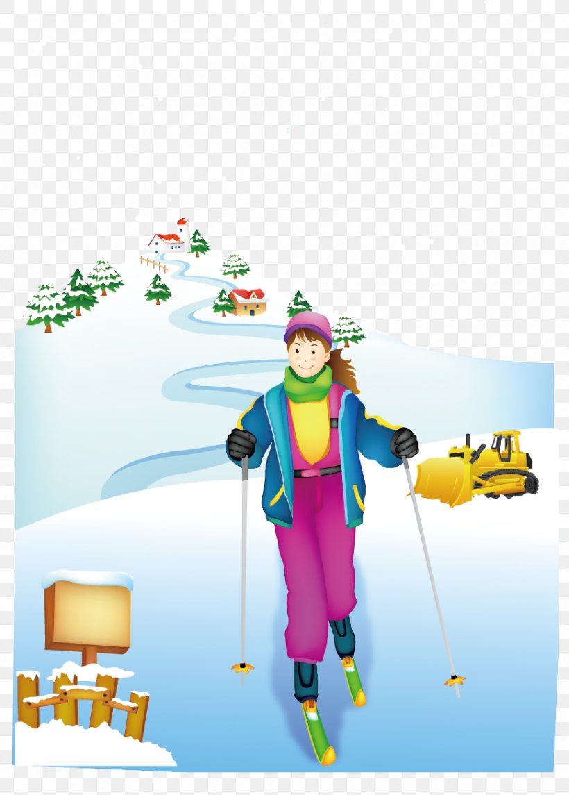 Skiing Adobe Illustrator, PNG, 870x1215px, Skiing, Art, Cartoon, Costume, Fictional Character Download Free