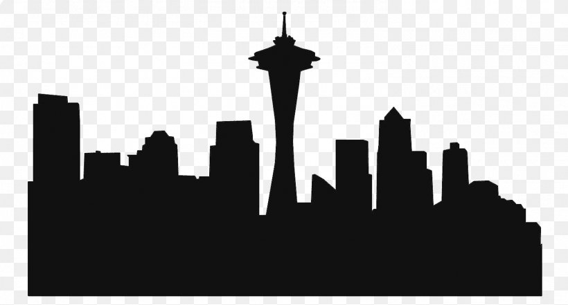 Space Needle Seattle Seahawks Skyline Silhouette Clip Art, PNG, 1496x806px, Space Needle, Art, Black And White, City, Daytime Download Free