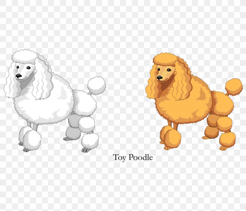 Vector Cartoon Yellow White Toy Poodle, PNG, 1942x1672px, Poodle, Animal, Art, Big Cats, Canidae Download Free