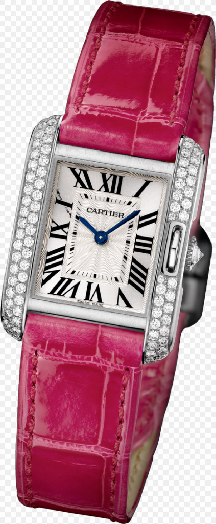 Watch Strap Cartier Tank Anglaise, PNG, 1999x4841px, Watch, Cartier Tank Anglaise, Clothing Accessories, Magenta, Pink Download Free