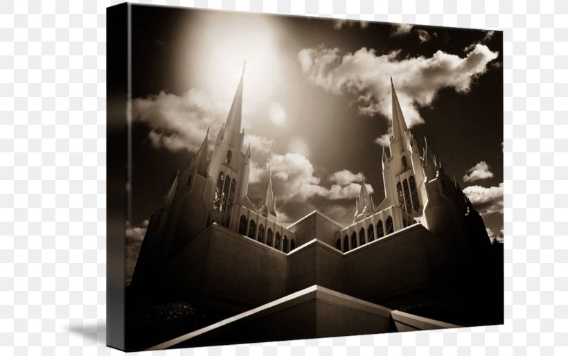 San Diego California Temple Gallery Wrap Desktop Wallpaper Canvas Art, PNG, 650x514px, San Diego California Temple, Art, Black And White, Brand, Canvas Download Free