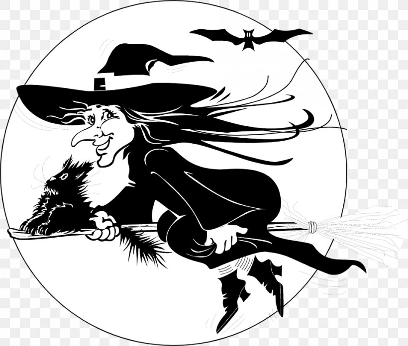 Witchcraft Hag Clip Art, PNG, 958x814px, Witchcraft, Art, Black, Black And White, Broom Download Free