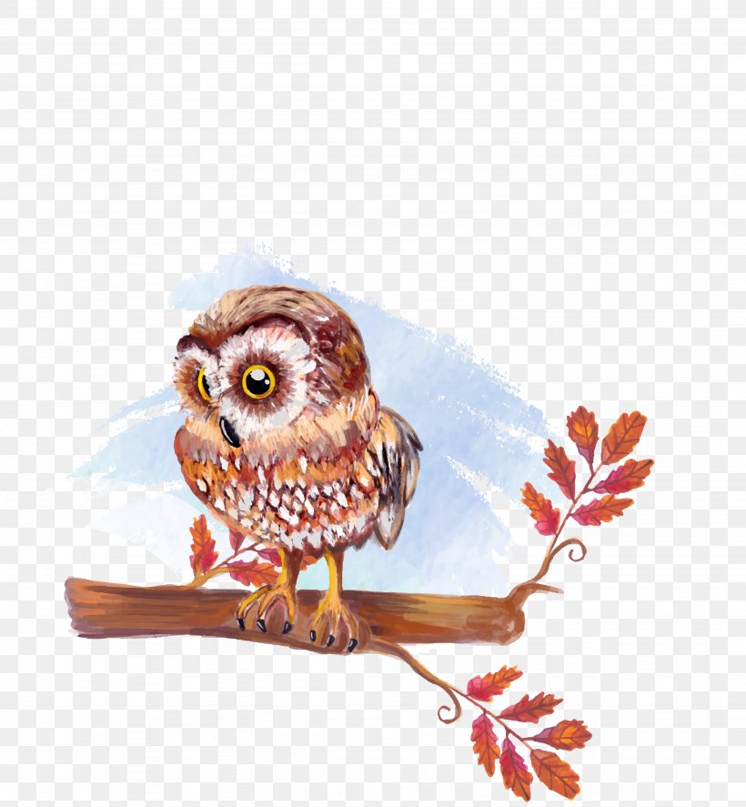 Owl Watercolor Painting Drawing Illustration, PNG, 3076x3331px, Owl, Beak, Bird, Bird Of Prey, Cartoon Download Free