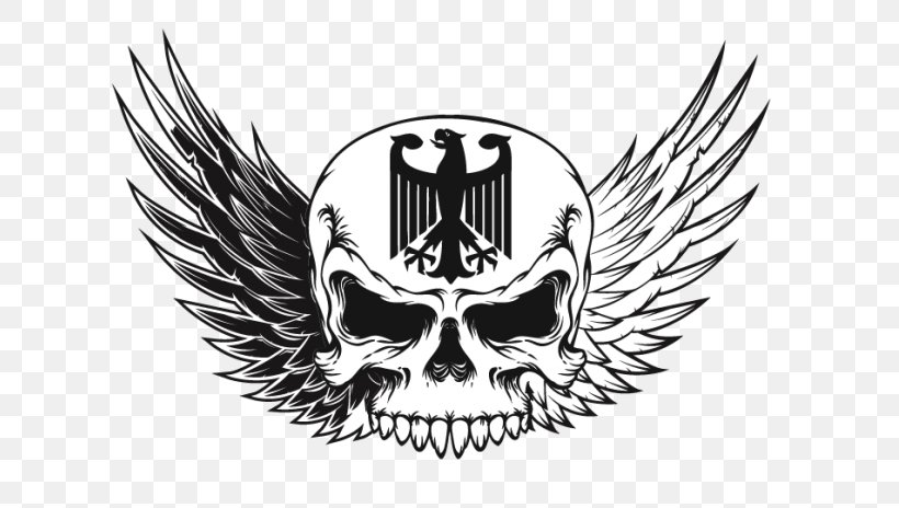 Skull Logo Clip Art, PNG, 724x464px, Skull, Bird, Black And White, Bone, Bone Char Download Free