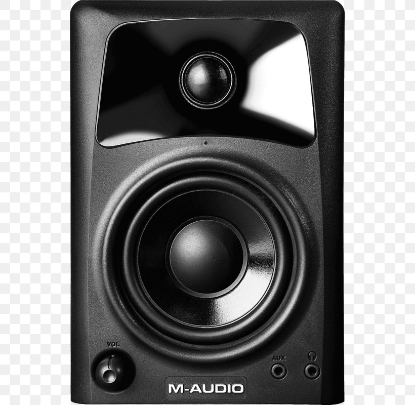 Studio Monitor M-Audio AV32 / AV42 Loudspeaker Recording Studio, PNG, 800x800px, Studio Monitor, Audio, Audio Equipment, Black And White, Car Subwoofer Download Free