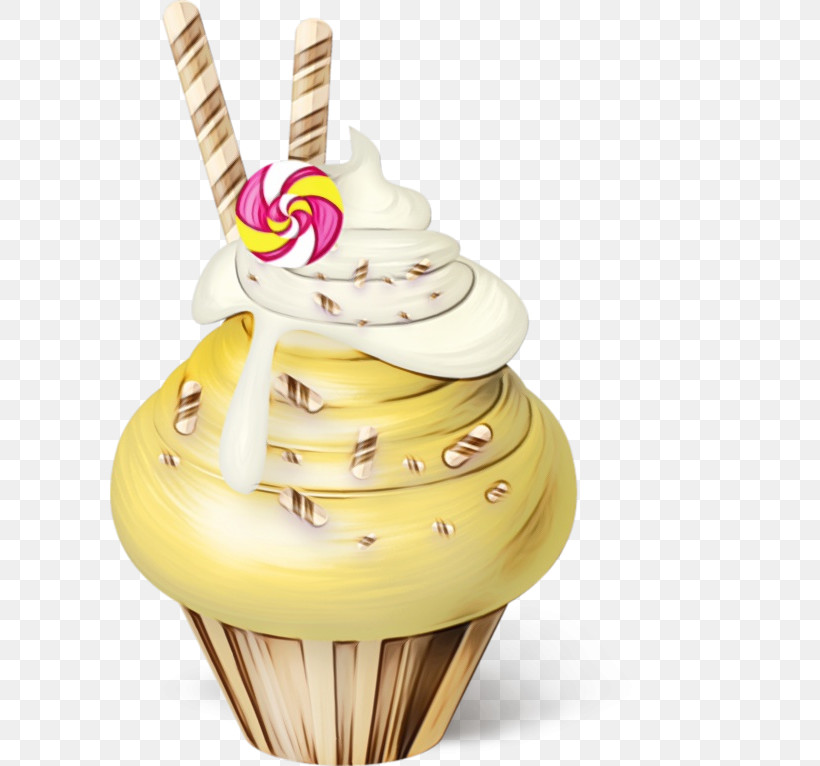 Cupcake Buttercream Dessert Dairy Product Flavor, PNG, 600x766px, Watercolor, Buttercream, Cake, Cakem, Cupcake Download Free