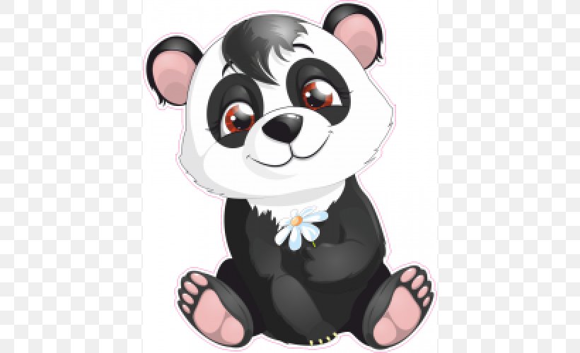 Giant Panda Bear Cartoon Royalty-free, PNG, 500x500px, Watercolor, Cartoon, Flower, Frame, Heart Download Free