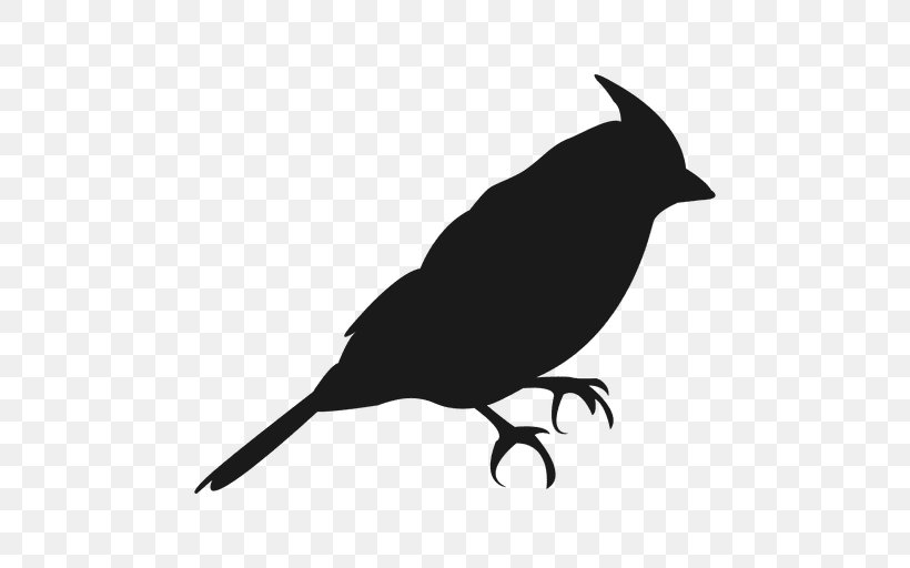Bird Silhouette Chickadee, PNG, 512x512px, Bird, Beak, Black And White, Branch, Chickadee Download Free