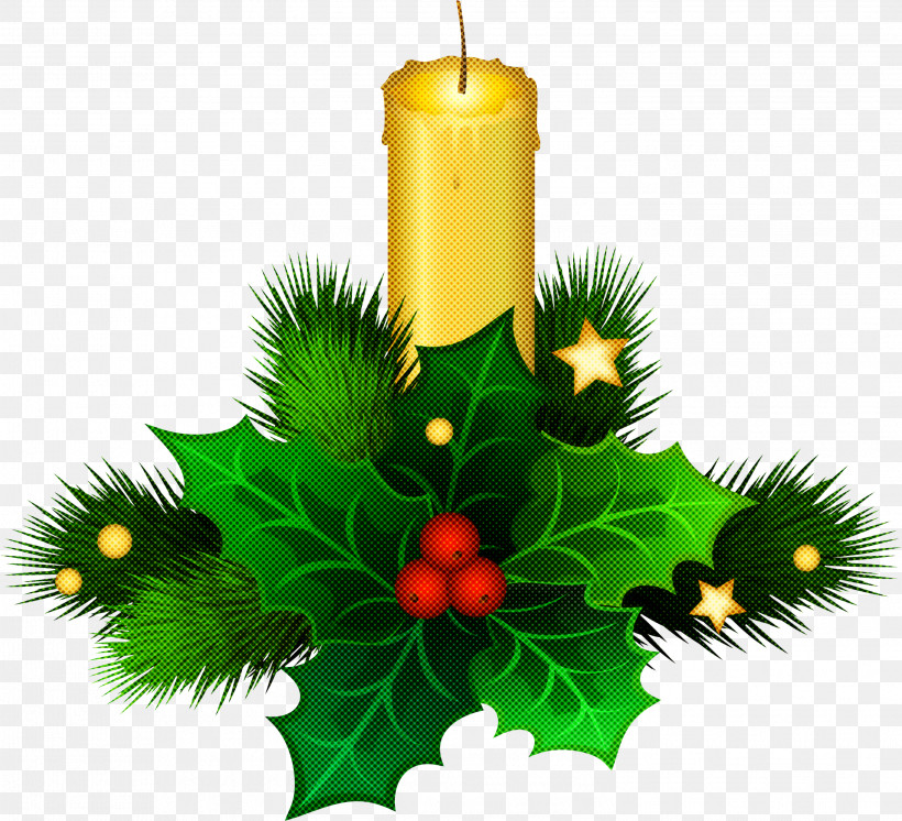 Christmas Decoration, PNG, 2998x2728px, Green, Branch, Candle, Christmas, Christmas Decoration Download Free