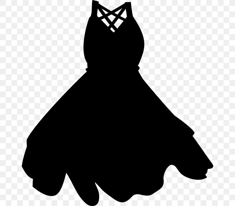 Little Black Dress Wedding Dress Clip Art, PNG, 668x720px, Little Black Dress, Ball Gown, Beak, Black, Black And White Download Free