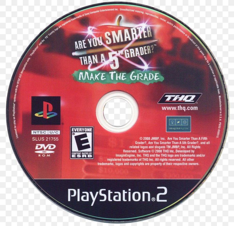 PlayStation 2 Are You Smarter Than A 5th Grader?: Make The Grade Video Games THQ, PNG, 800x794px, Playstation 2, Brand, Compact Disc, Computer Software, Cover Art Download Free
