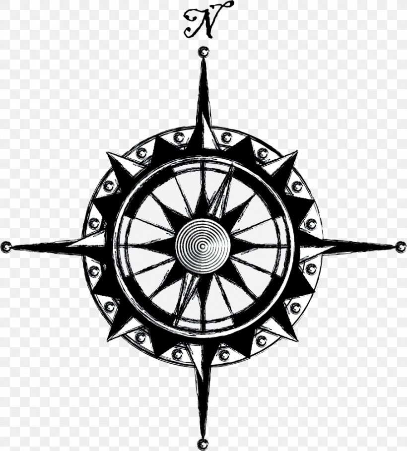 Compass Rose Clip Art, PNG, 903x1002px, Compass Rose, Art, Black And White, Compas, Compass Download Free