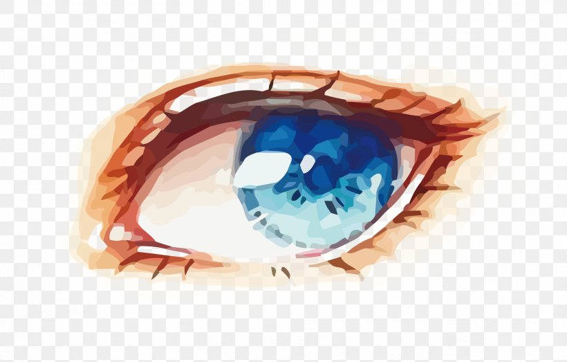 Eye Blue Watercolor Painting, PNG, 2349x1500px, Watercolor, Cartoon, Flower, Frame, Heart Download Free