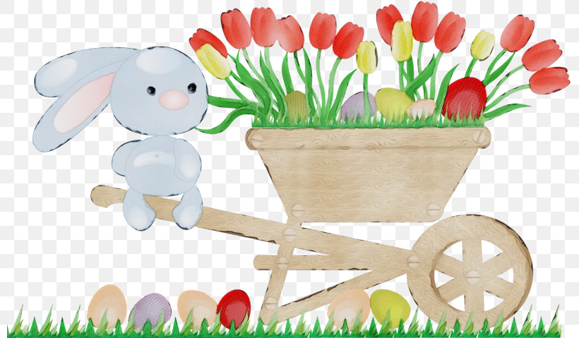 Wheelbarrow Flowerpot Grass Tulip Plant, PNG, 800x479px, Watercolor, Cut Flowers, Flower, Flowerpot, Grass Download Free