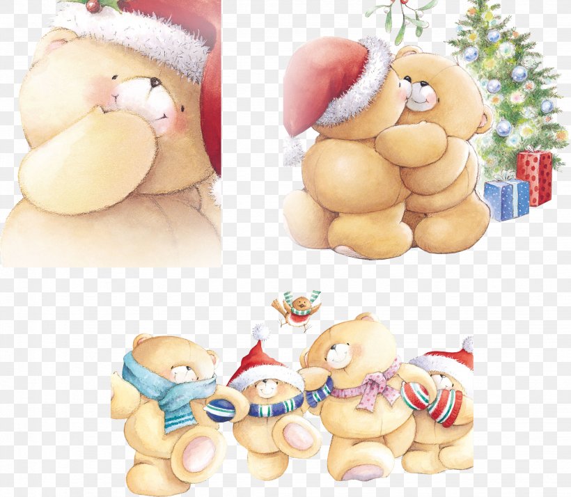Bear New Year's Day Forever Friends Christmas Wish, PNG, 2047x1783px, Watercolor, Cartoon, Flower, Frame, Heart Download Free