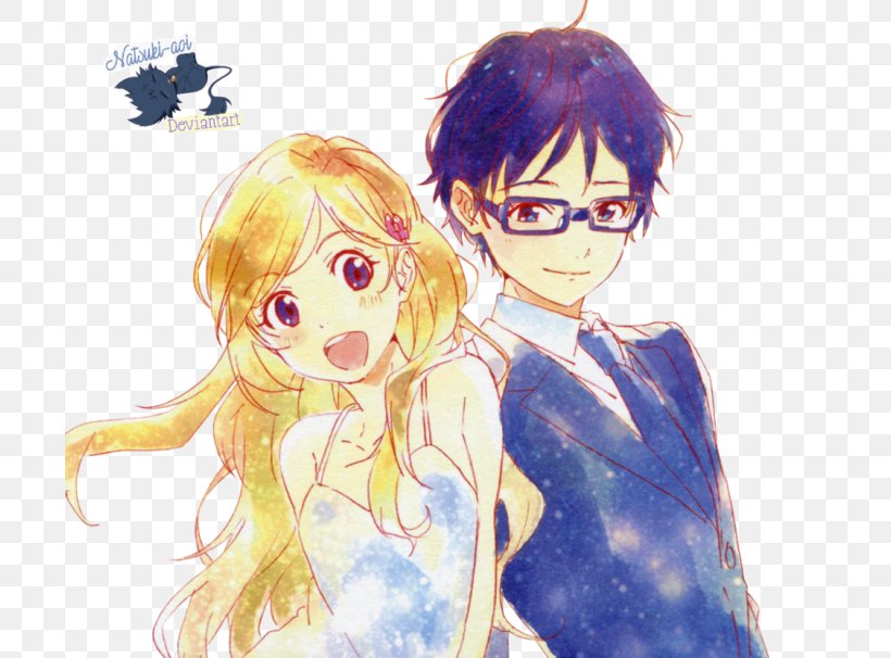Kousei Kaori Your Lie In April YouTube Drawing, PNG, 700x606px, Watercolor, Cartoon, Flower, Frame, Heart Download Free