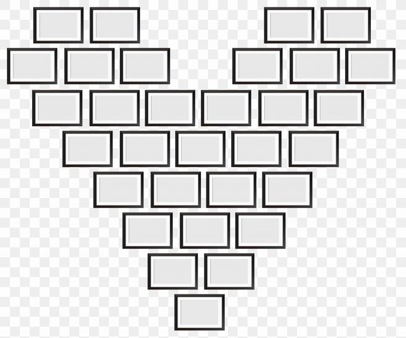 Picture Frame Wall, PNG, 7042x5866px, Picture Frame, Area, Black And White, Digital Photo Frame, Heart Download Free