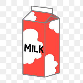 Cartoon - Red Milk Carton Illustration PNG
