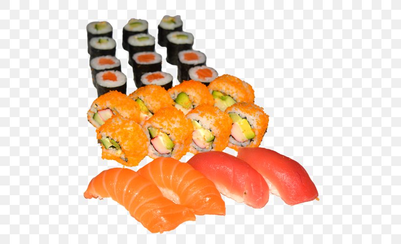California Roll Smoked Salmon Sushi Sashimi, PNG, 500x500px, California Roll, Appetizer, Comfort Food, Cuisine, Dish Download Free
