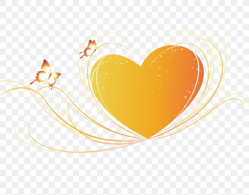 Golden Heart, PNG, 1483x1163px, Wave, Curve, Heart, Love, Orange Download Free
