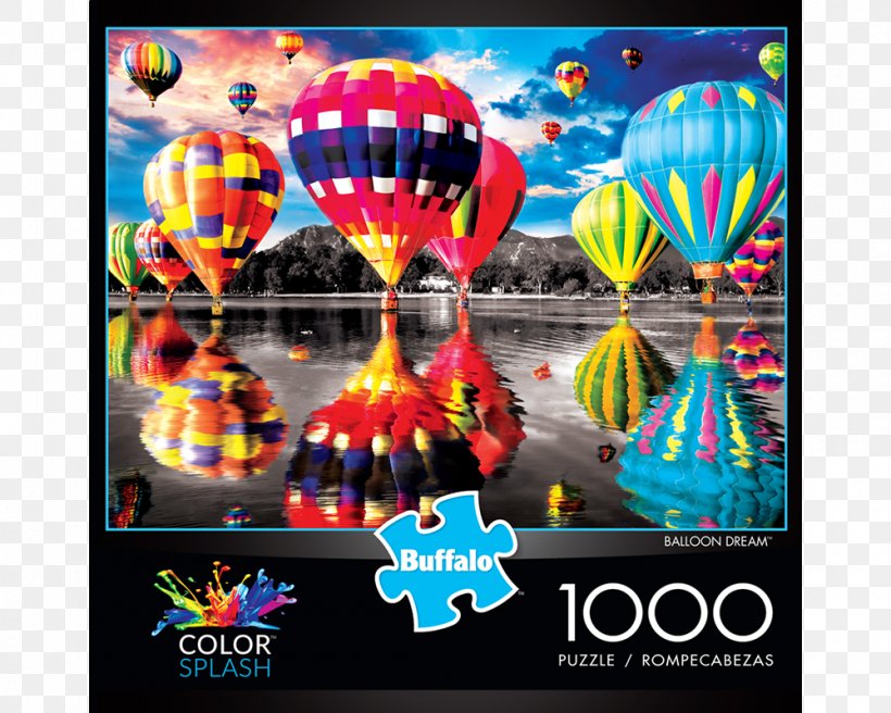 Jigsaw Puzzles Hot Air Balloon Ravensburger Toy Balloon, PNG, 1000x800px, Jigsaw Puzzles, Advertising, Aquarius, Balloon, Buffalo Games Download Free