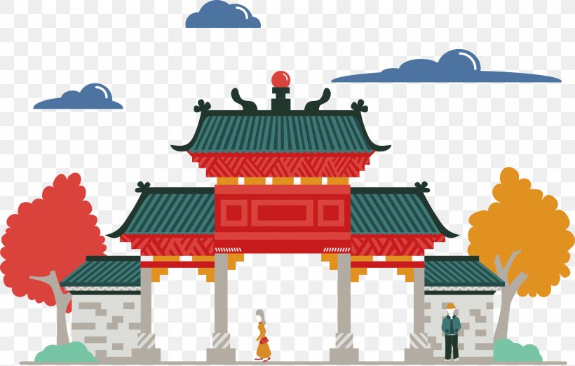 Illustration Graphic Design Graphics Art, PNG, 2235x1424px, Art, Architecture, Building, Chinese Architecture, City Download Free