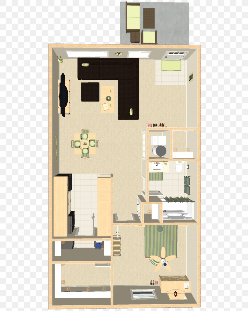 Studio Apartment Floor Plan Home Bedroom, PNG, 646x1030px, Apartment, Bedroom, Family, Floor, Floor Plan Download Free