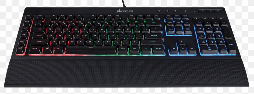 Computer Keyboard Corsair Gaming K55 RGB Computer Mouse Gaming Keypad RGB Color Model, PNG, 1800x667px, Computer Keyboard, Backlight, Computer, Computer Accessory, Computer Component Download Free