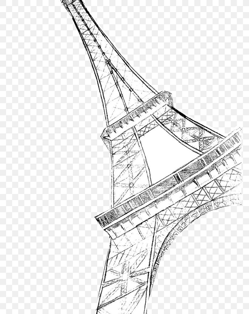 Eiffel Tower Drawing Line Art Sketch, PNG, 771x1036px, Eiffel Tower, Area, Art, Artwork, Black And White Download Free