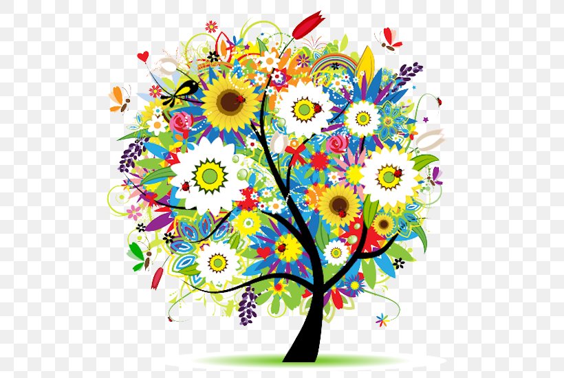 Vector Graphics Tree Painting Illustration Design, PNG, 550x550px, Tree, Art, Artwork, Chrysanths, Cut Flowers Download Free