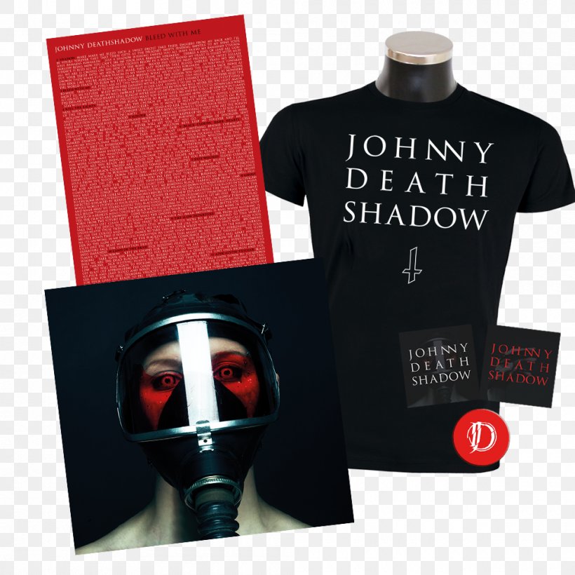 Bleed With Me Johnny Deathshadow T-shirt Product Design, PNG, 1000x1000px, Tshirt, Brand, Compact Disc, Red, Redm Download Free