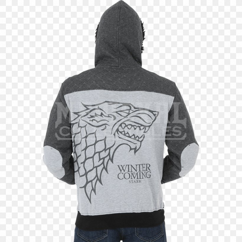 Hoodie Winter Is Coming House Stark T-shirt, PNG, 850x850px, Hoodie, Black And White, Bluza, Game Of Thrones, Hood Download Free