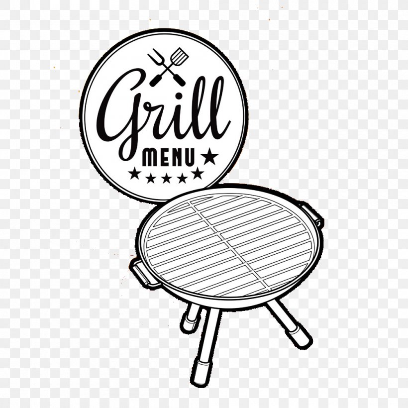 Barbecue Steak Grilling Clip Art, PNG, 1000x1000px, Barbecue, Area, Black And White, Brand, Cooking Download Free