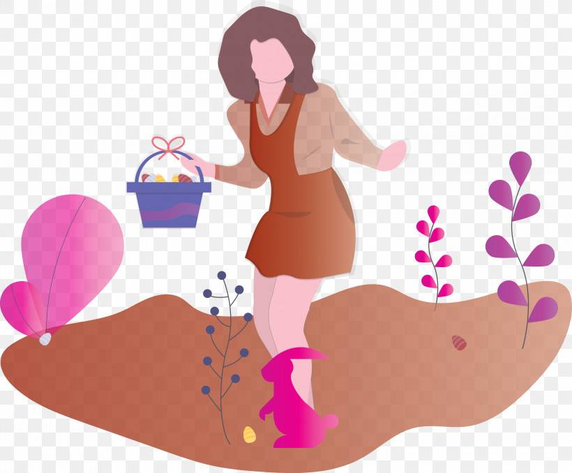 Easter Egg Hunt, PNG, 3000x2482px, Easter Egg Hunt, Cartoon, Gesture, Love, Pink Download Free