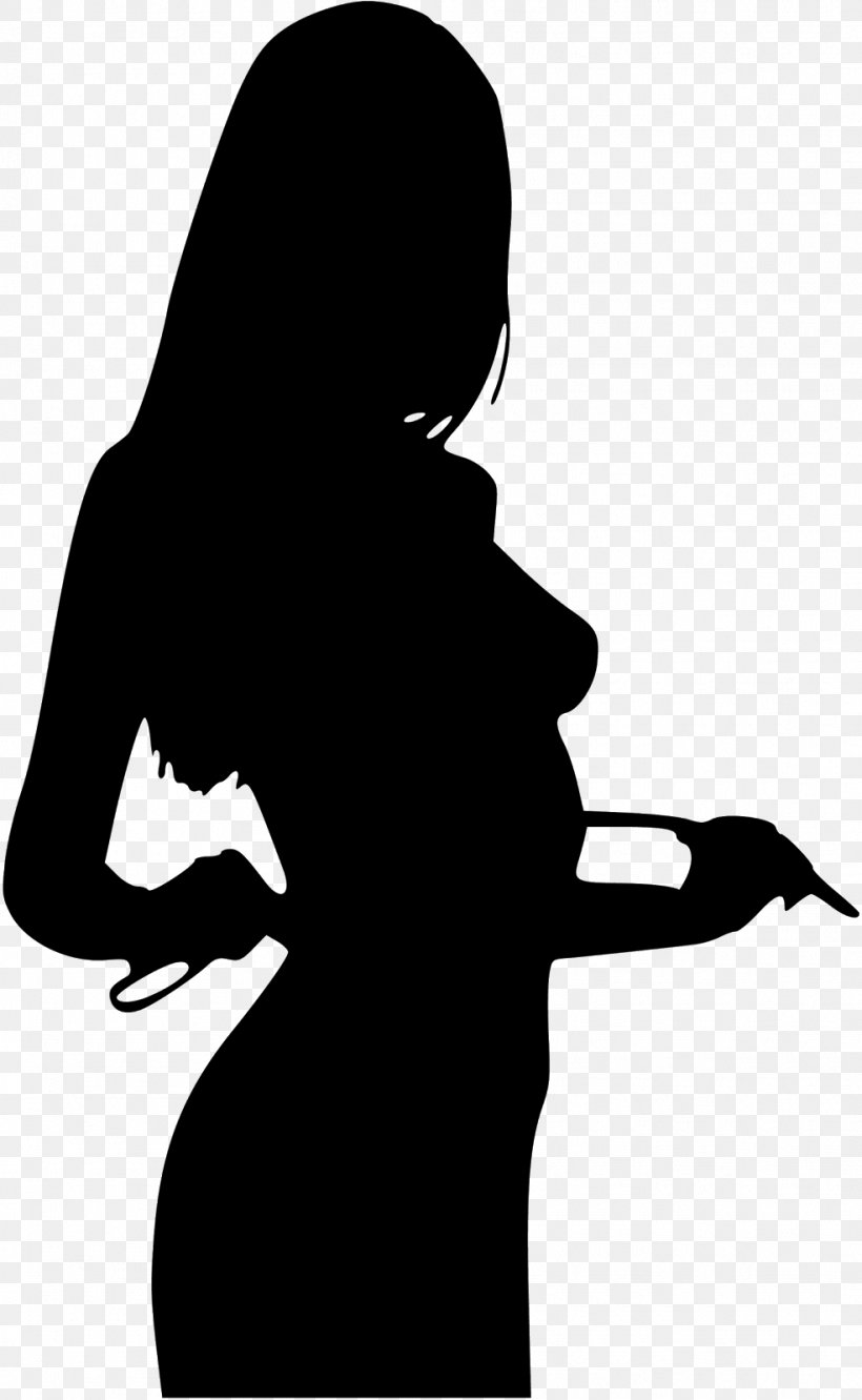 Silhouette Woman Clip Art, PNG, 985x1600px, Silhouette, Black, Black And White, Curtain, Female Download Free