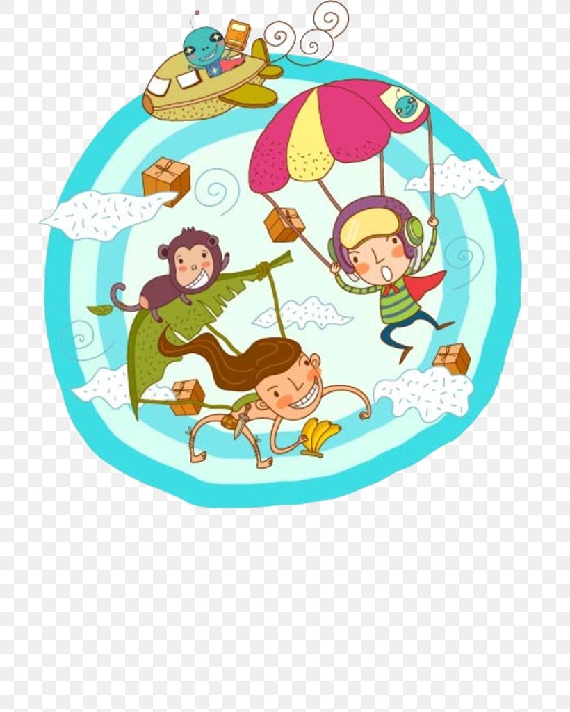 Parachuting Cartoon Illustration, PNG, 816x1024px, Parachuting, Area, Art, Cartoon, Creative Work Download Free