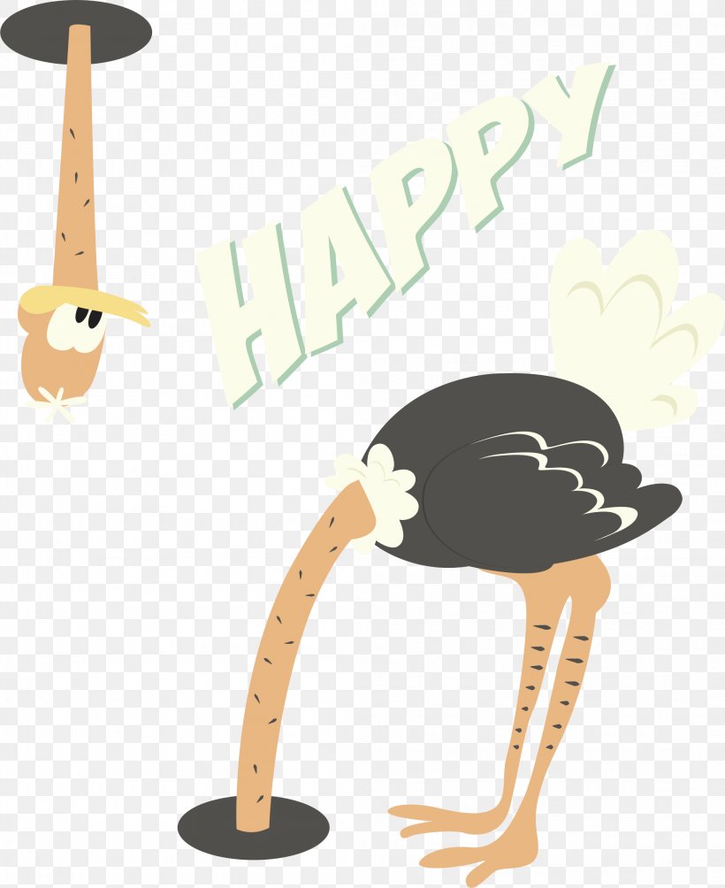 Common Ostrich Birthday Card Greeting Card Euclidean Vector, PNG, 2097x2568px, Watercolor, Cartoon, Flower, Frame, Heart Download Free