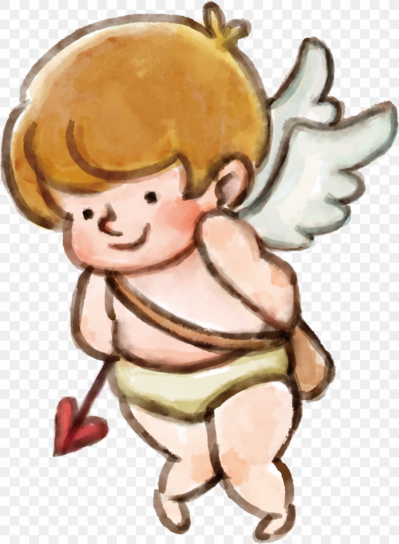 Cupid, PNG, 1993x2719px, Watercolor, Cartoon, Flower, Frame, Heart Download Free