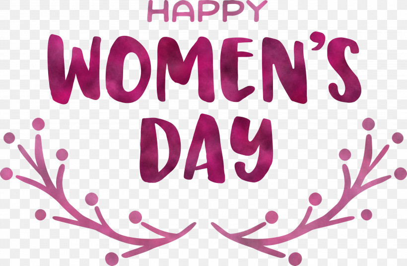 Happy Women’s Day Women’s Day, PNG, 3000x1960px, Logo, Calligraphy, M, Meter, Petal Download Free