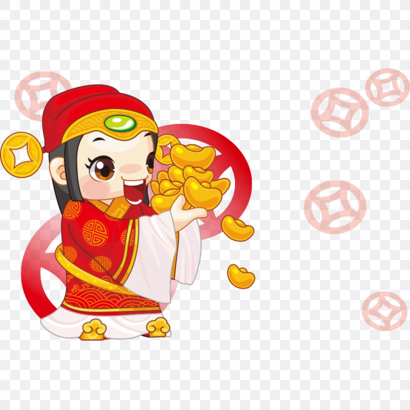 Caishen Cartoon Lion Dance Illustration, PNG, 827x827px, Caishen, Area, Art, Cartoon, Chinese New Year Download Free