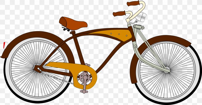 Bicycle Retro Style Free Content Clip Art, PNG, 1952x1019px, Bicycle, Antique, Bicycle Accessory, Bicycle Drivetrain Part, Bicycle Frame Download Free