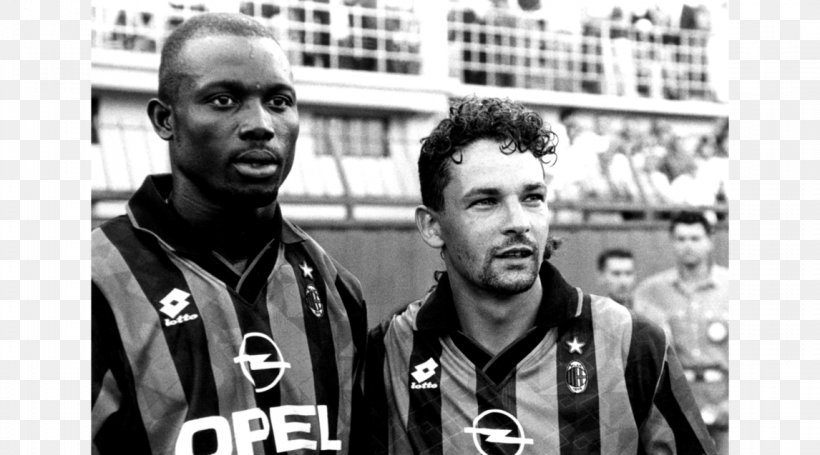 George Weah Roberto Baggio A.C. Milan Serie A Football, PNG, 1146x637px, George Weah, Ac Milan, Black And White, Brand, Championship Download Free