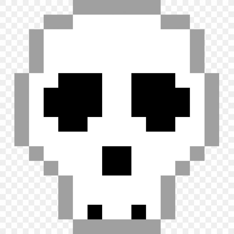 Pixel Art Skull Bone, PNG, 1024x1024px, 8bit Color, Pixel Art, Art, Black, Black And White Download Free