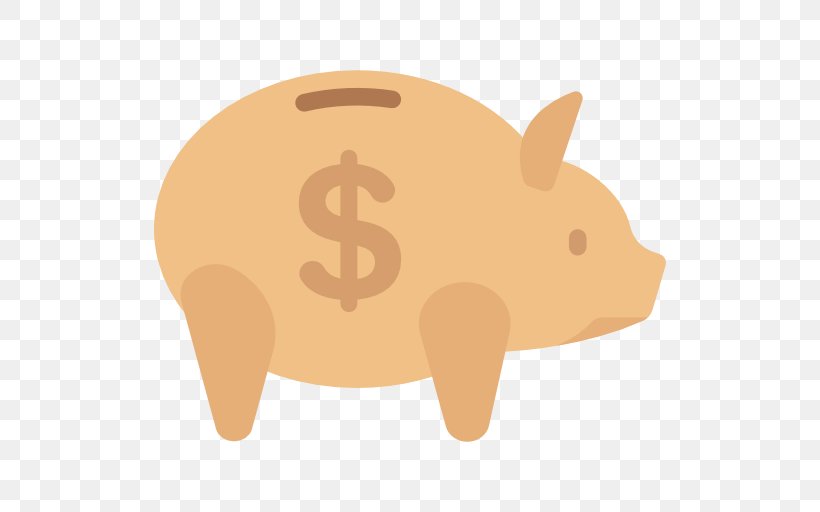 Piggy Bank Flat Design Domestic Pig, PNG, 512x512px, Piggy Bank, Cartoon, Designer, Domestic Pig, Flat Design Download Free