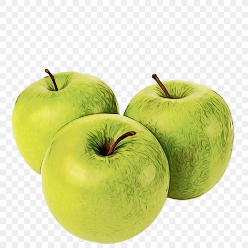 Granny Smith Apple Fruit Green Natural Foods, PNG, 1000x1000px, Watercolor, Apple, Food, Fruit, Granny Smith Download Free