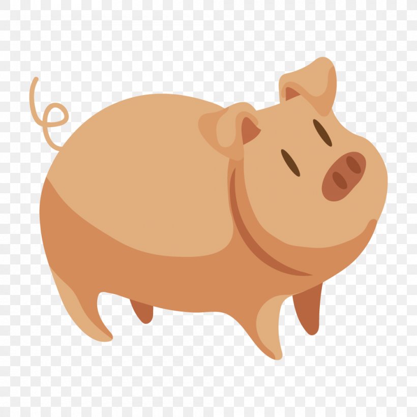 Domestic Pig Vector Graphics Drawing Image, PNG, 1000x1000px, Pig, Carnivoran, Cartoon, Cattle, Domestic Pig Download Free