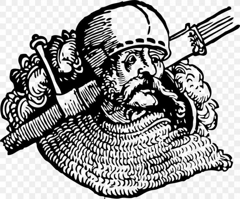 Middle Ages Soldier Clip Art, PNG, 868x720px, Middle Ages, Art, Black And White, Facial Hair, Fictional Character Download Free
