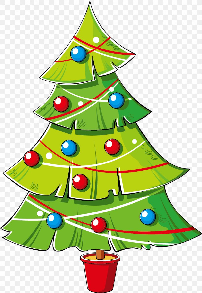 Christmas Tree Cartoon Clip Art, PNG, 1001x1453px